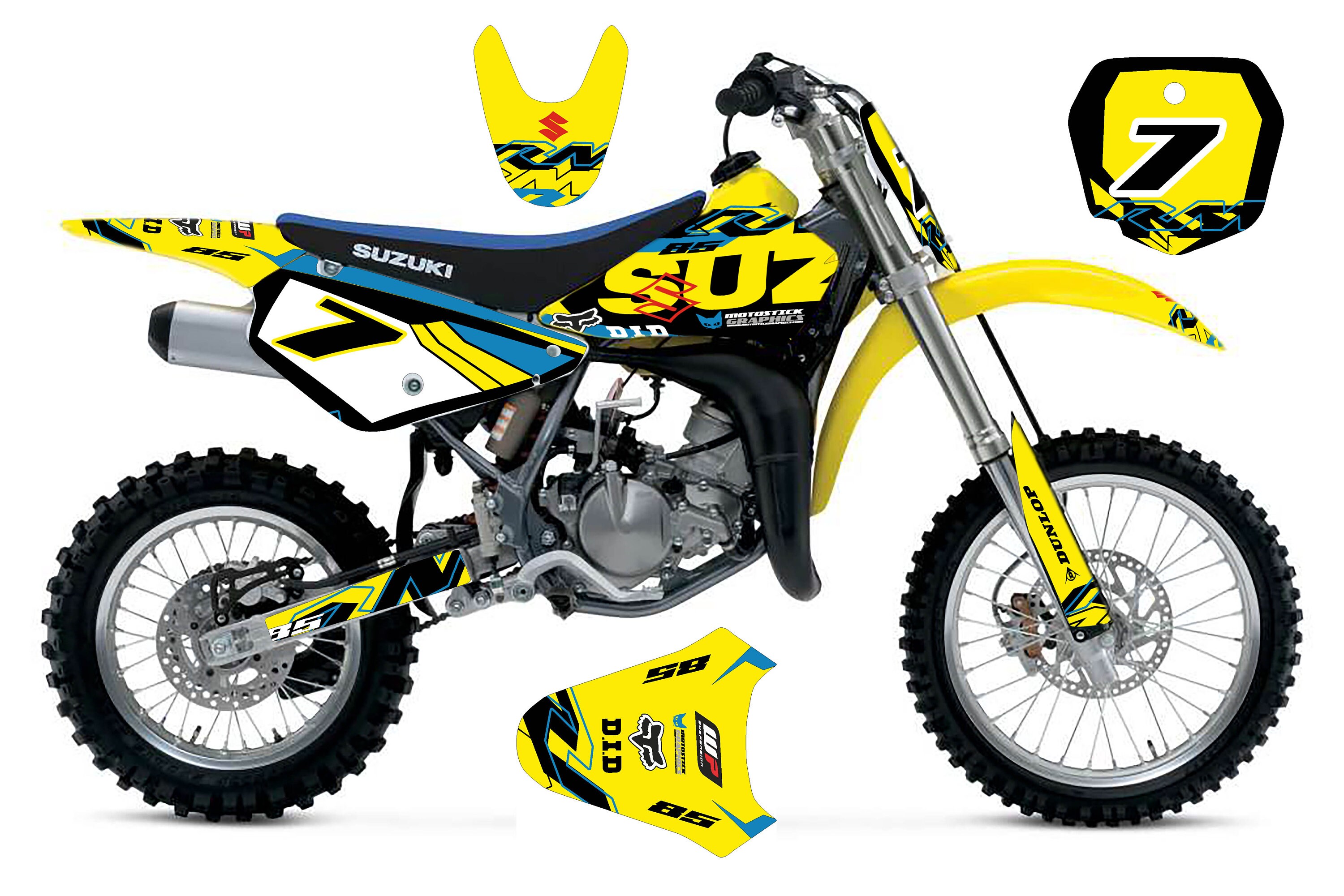 Suzuki RM 85 Dirt Bike Custom Graphic Kit 20022015