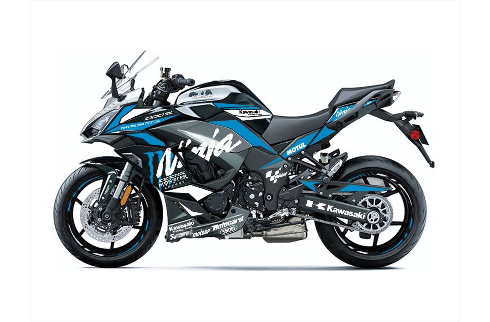 Kawasaki Ninja 1000sx 2020 Graphic Kit Decals Monster GP Etsy