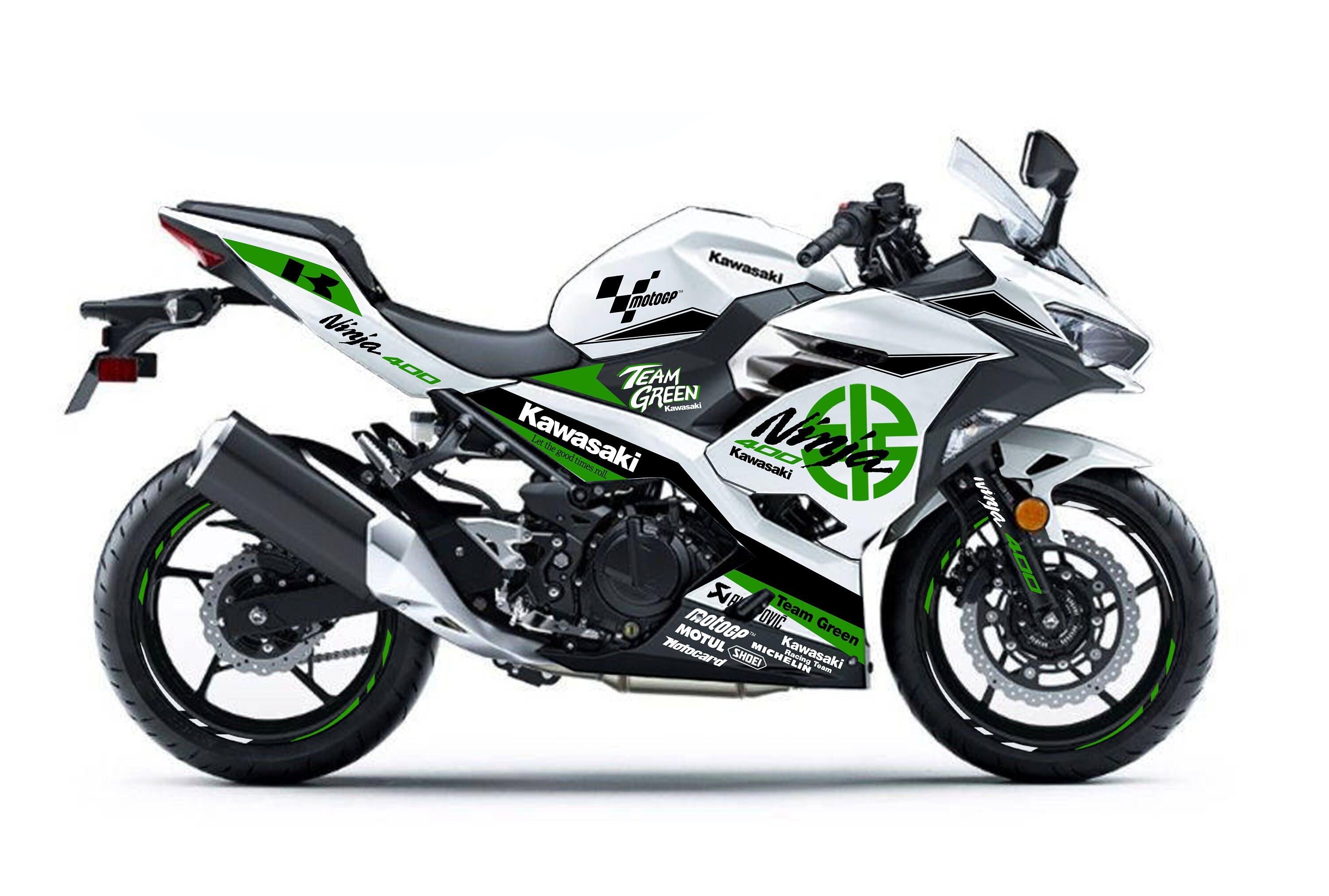 Full Graphic Vinyl Decals for Kawasaki Ninja 400 Pearl White Etsy