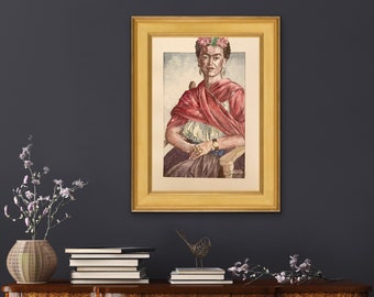 Frida in Aquarell & Tinte