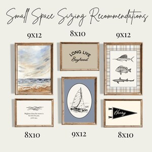 Vintage Boat Nursery and Kids Gallery Wall: Custom Name Pennant, Long Live Boyhood, Bible Verse Psalm 93, Ocean Waves, Sailboat, Fish image 6