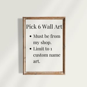 カスタムギャラリーウォールアート印刷可能：6つのデザインを選択（デジタルダウンロードのみ）