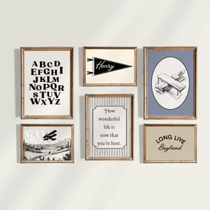 Vintage Airplane Nursery Gallery Wall, Transportation Bedroom, Vintage Planes Nursery, Aviation Bedroom Wall Art, Printable Nursery Wall Art