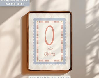 Personalized Nursery Name Wall Art Printable Eclectic Playroom Decor, Custom Kids Bedroom Designs, Digital Download