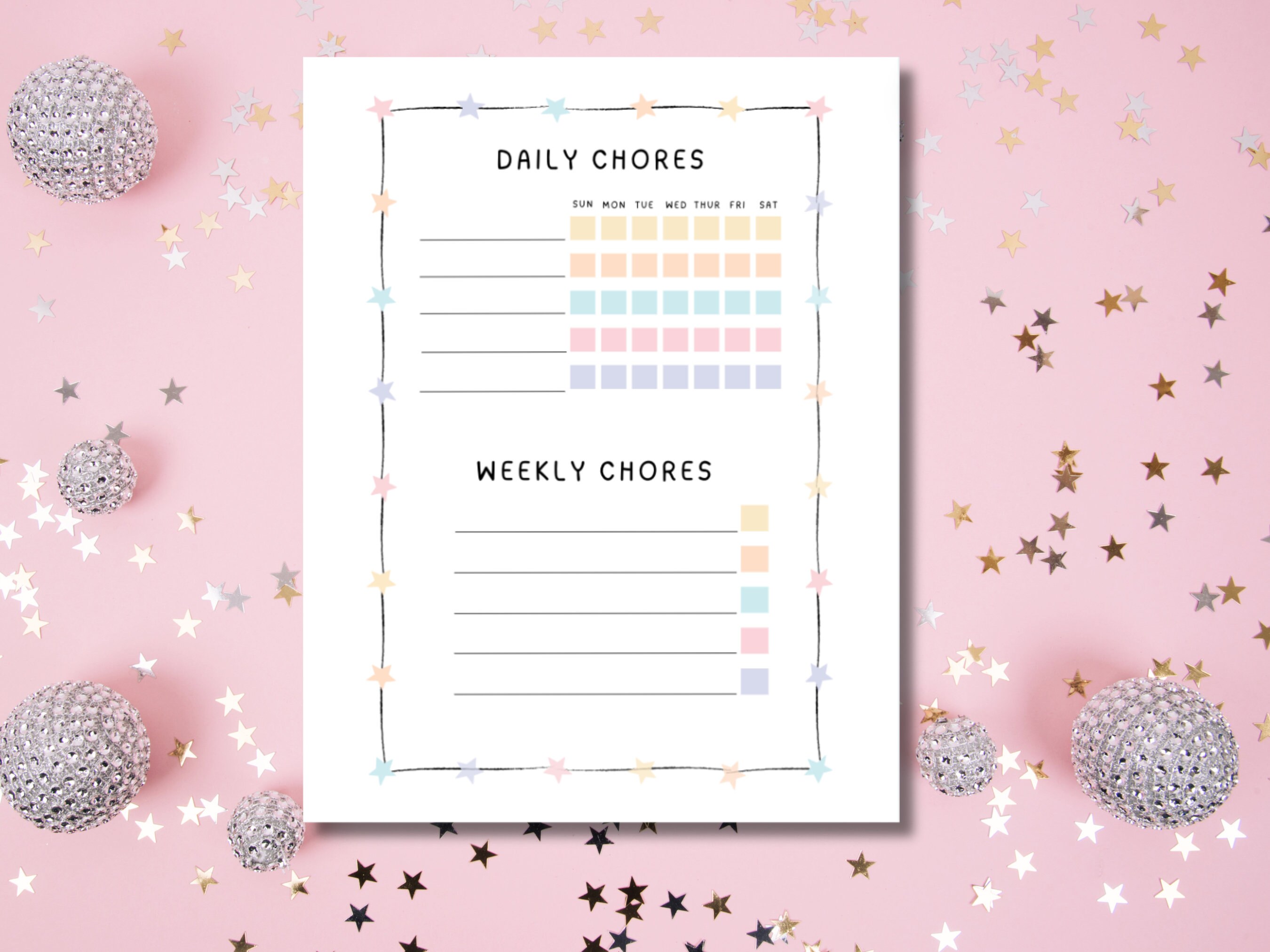 Instant Download Chore List Printable Daily Chore Schedule Weekly ...
