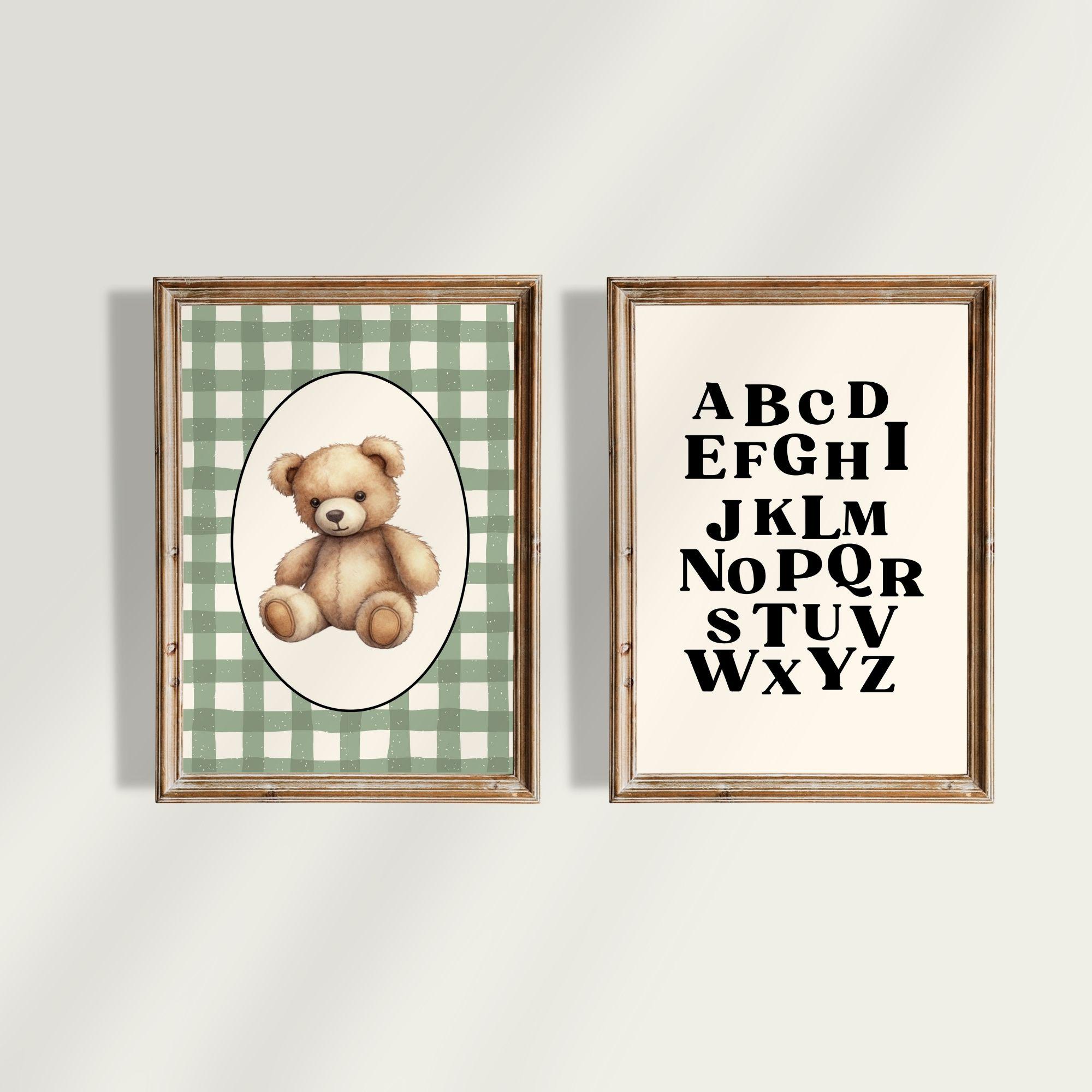Boy Bear Nursery Gallery Wall, Bear Themed Bedroom, Vintage Teddy Bear ...