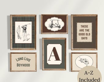 Vintage Golf Nursery Wall Art Set Golf Gallery Wall Boys Golf Room Decor Printable Golf Prints Baby Boy Nursery Decor Old Money Style Design
