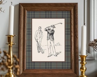 Vintage Golf Nursery Wall Art Golfer Boys Golf Room Decor Printable Golf Prints Baby Boy Nursery Decor Classic Traditional Style Design
