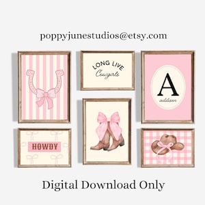 Cowgirl Nursery Gallery Wall, Bow Cowgirl Themed Bedroom, Vintage Horser Nursery, Printable Kids Art Wall, Classic Cowgirl Bedroom, Playroom