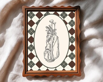 Vintage Golf Nursery Wall Art Golf Caddy Boys Golf Room Decor Printable Golf Prints Baby Boy Nursery Decor Classic Traditional Style Design