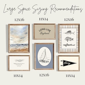 Vintage Boat Nursery and Kids Gallery Wall: Custom Name Pennant, Long Live Boyhood, Bible Verse Psalm 93, Ocean Waves, Sailboat, Fish image 7