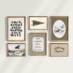 Vintage Airplane Nursery Gallery Wall, Transportation Bedroom, Vintage Planes Nursery, Aviation Bedroom Wall Art, Printable Nursery Wall Art