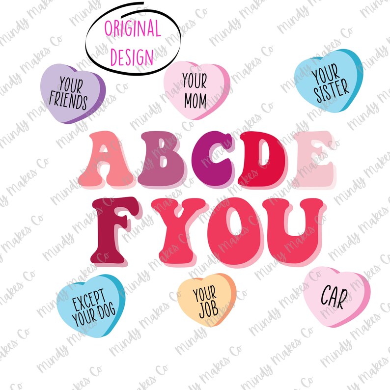 ABCDEFU Valentine's day digital download sublimation design PNG and SVG files | funny valentine's day sublimation design 