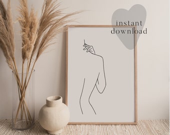Nude Feminino Linha Arte Feminino Linha Desenho Mulher Nu Linha Desenho Linha Imprimível Arte Figura Feminina Mulher Nua Linha Arte Nu Linha Arte 100-002