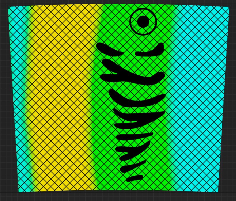 Green yellow blue fishing Lure Skinny Tumbler wrap