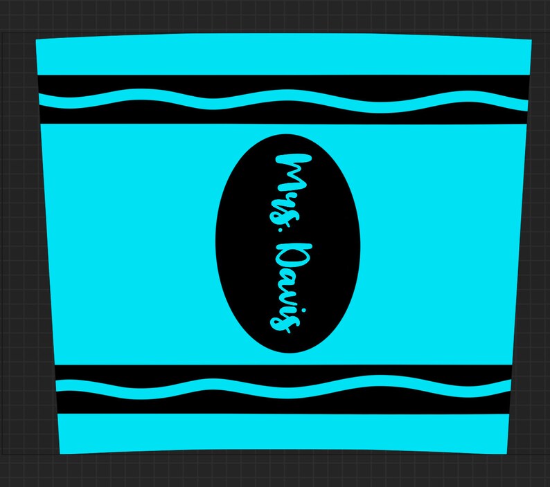 Download Teal Crayon Skinny Tumbler wrap template | Etsy