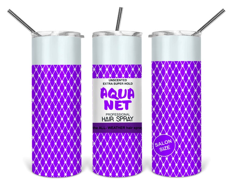 Purple Aqua net hair spray skinny wrap template Etsy