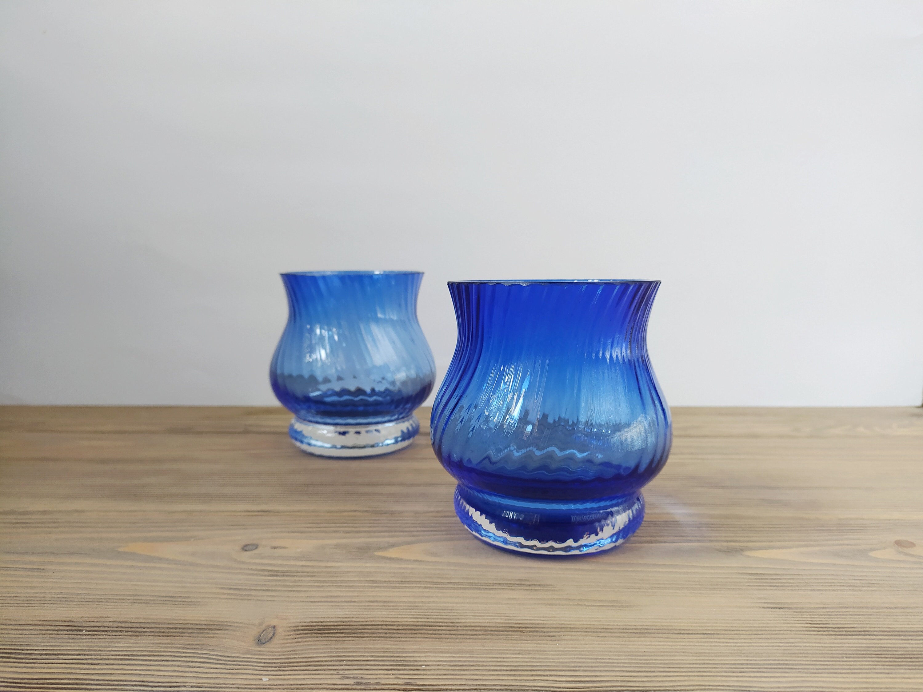 Vintage Blue Glass Bud Vase Clear Blue Glass Vase Etsy