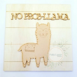 NO PROBLLAMA LLAMA: Arquivo de corte para Glowforge, máquina Cnc de corte de madeira, formato .svg para uso pessoal ou comercial