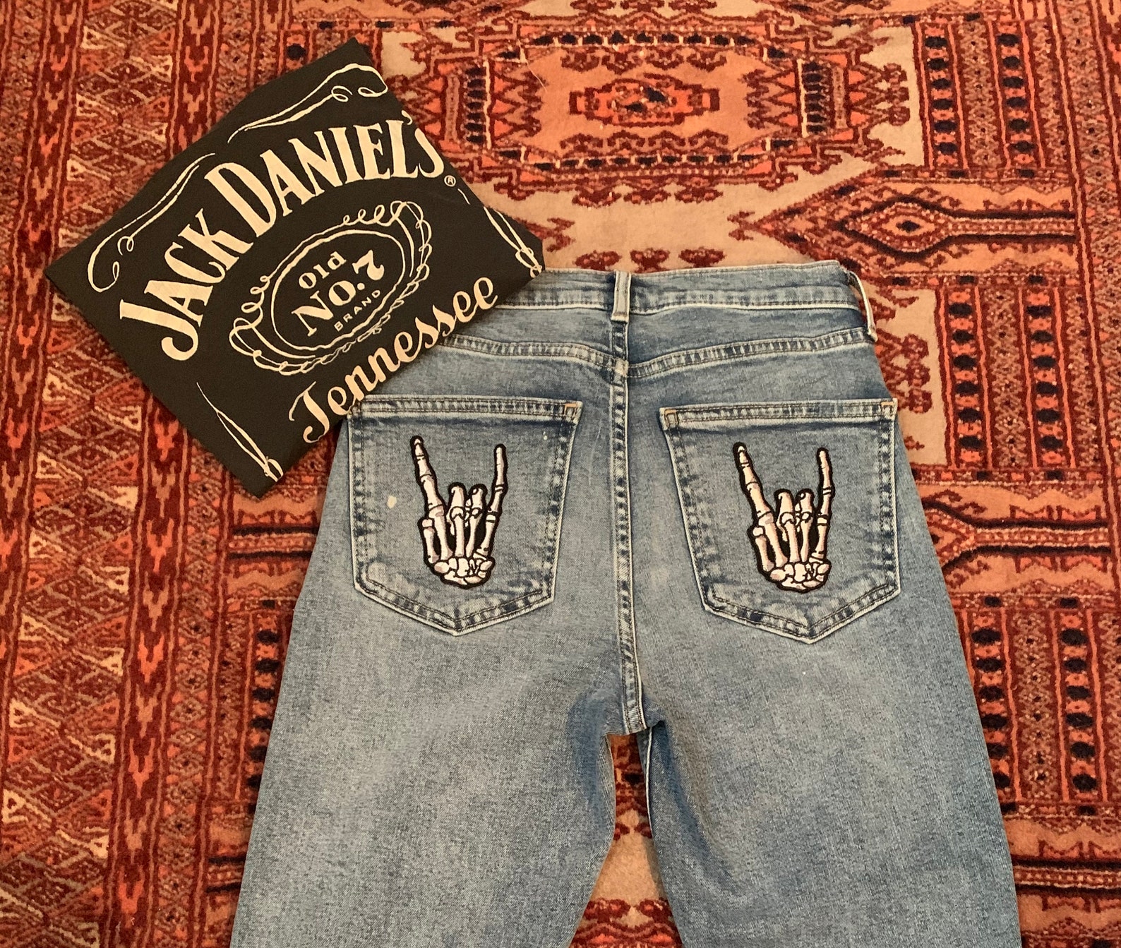 Rock and Roll Patchwork Jeans, Jeans Women, Jeans Men, 1980s, Bands