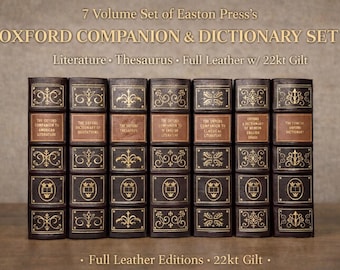 Easton Press 7 Volumes Oxford Companion & Dictionary Set Literature Thesaurus Leather...Rare...Out of Print.