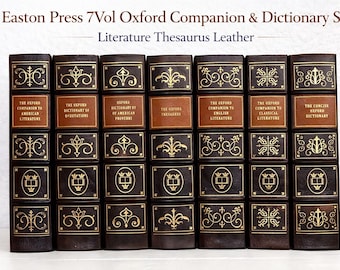 Easton Press 7 Volumes Oxford Companion & Dictionary Set Literature Thesaurus Leather...Rare...Out of Print.