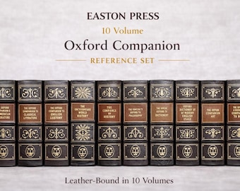 Easton Press 10 Volumes Oxford Companion & Dictionary Set Literature Thesaurus Leather...Rare...Out of Print.