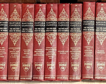 Harvard Classics, Deluxe edition, bonded leather, partial set, 22 volumes