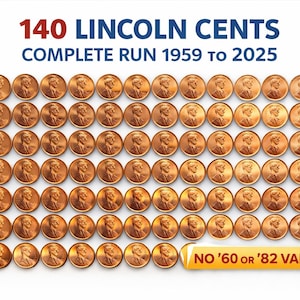 1959-2025 140 BU Uncirculated Lincoln Cent Set (140 Coins)