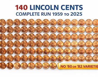 1959-2025 140 BU Uncirculated Lincoln Cent Set (140 Coins)