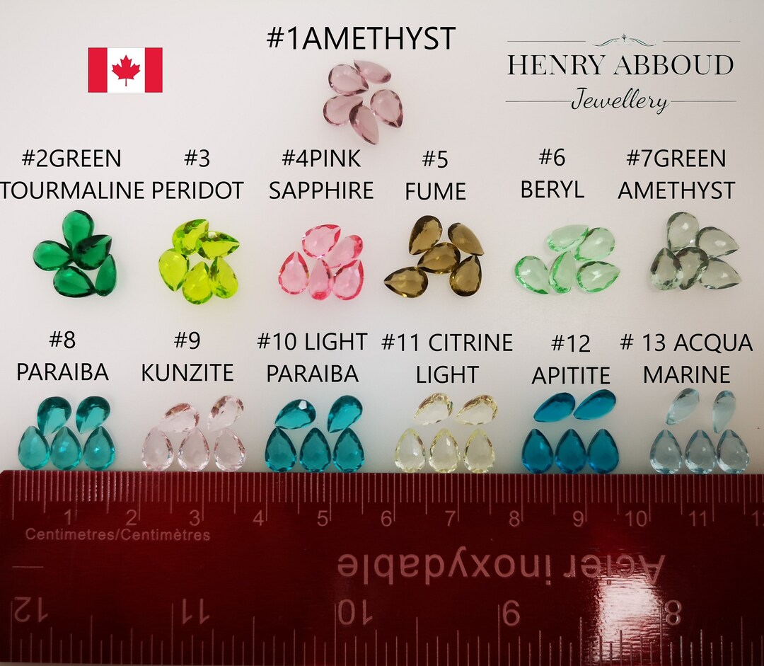 Lot of 5 Primum Quality 57mm Pear Shape Faceted Diamond Cut Glass