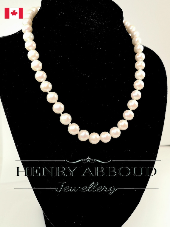 淡水養殖AAAAA品質 本物の本物の真珠ストランドネックレス 女性用 ファインジュエリー バレンタインデーギフト, 18Inch 7.5-8.5mm, 淡水養殖AAAAA品質 本物の本物の真珠ストランドネックレス 女性用