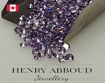 Round Diamond Cut Loose Stones Cubic Zirconia (Amethyst color) Good Quality Round Cut Brilliant CZ For Jewelry Making