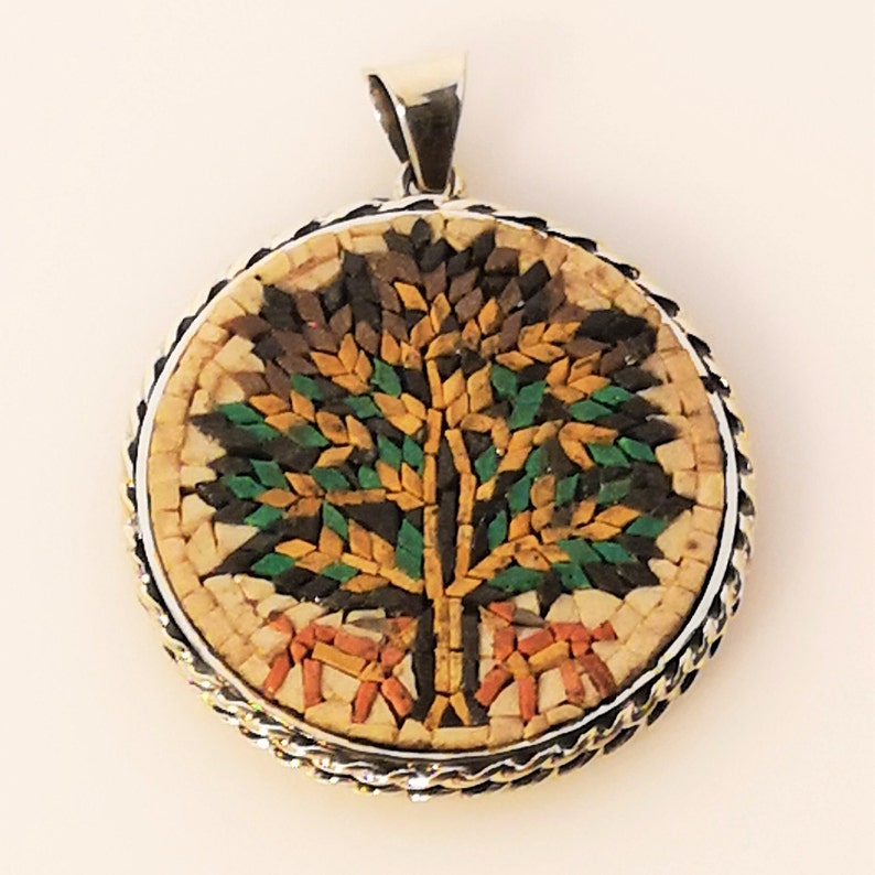 Mosaic Pendant High Quality 925 Sterling Silver Hand Made Etsy