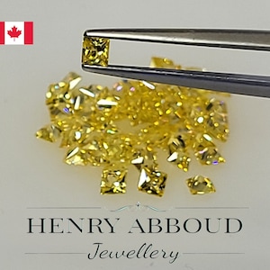 5A High Quality Princess Cut (Square) Loose Stones Cubic Zirconia (Yellow color) Premium Quality Machin Cut Brilliant CZ For Jewelry Making