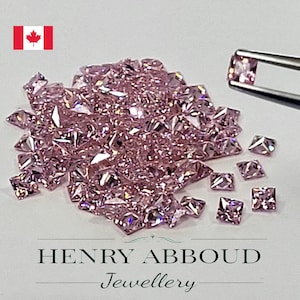 5A High Quality Princess Cut (Square) Loose Stones Cubic Zirconia (pink color) Premium Quality Machine Cut Brilliant CZ For Jewelry Making