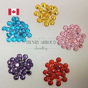Lot Of 20 Stones Premium Quality 4mm Colored Cubic Zirconia Round Diamond brilliant Cut AAAAA Grade Cristal CZ Loose Stones Perfect Cutting