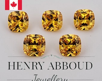 Cubic Zirconia (CZ) Yellow Cushion Cut Crystal Clear CZ Brilliant Machine Cut Simulated Diamond Loose Stones Faceted Diamond Cut 5A Quality