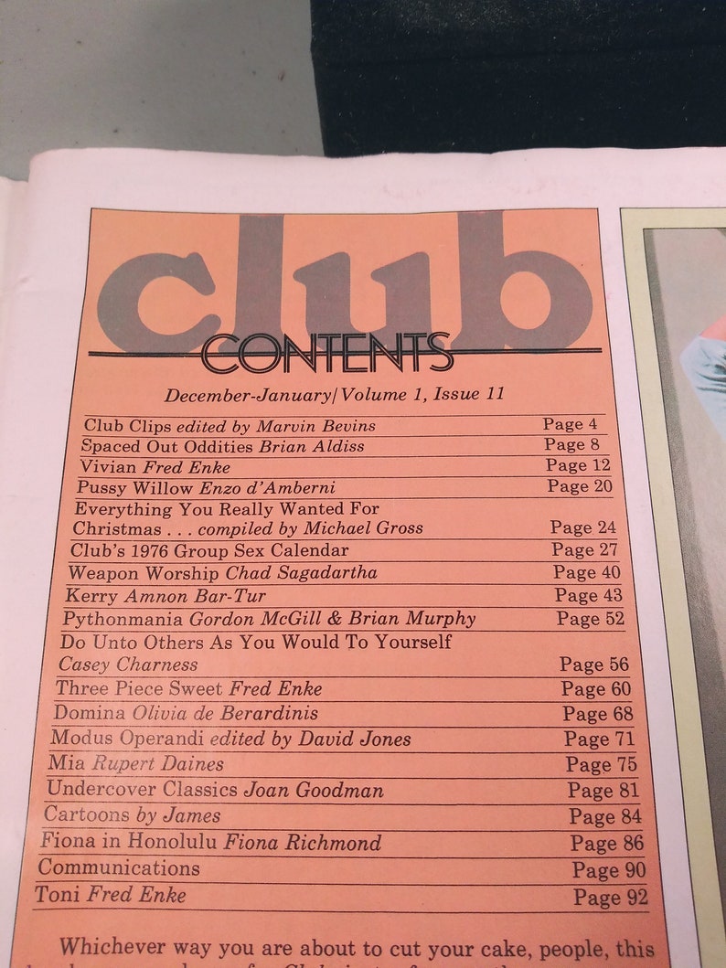CLUB MAGAZINE 1975 Adult Magazine Special Holiday | Etsy