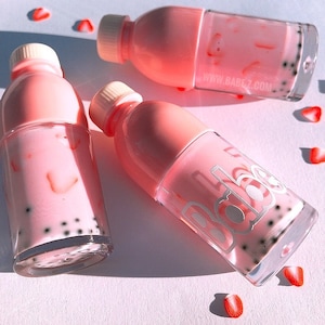 Strawberry Milk Boba Lip gloss - Kawaii Drink - Lip gloss Bundle - Beauty - Makeup - Clear Lip Gloss - Wholesale - Boba Drink - Lipstick