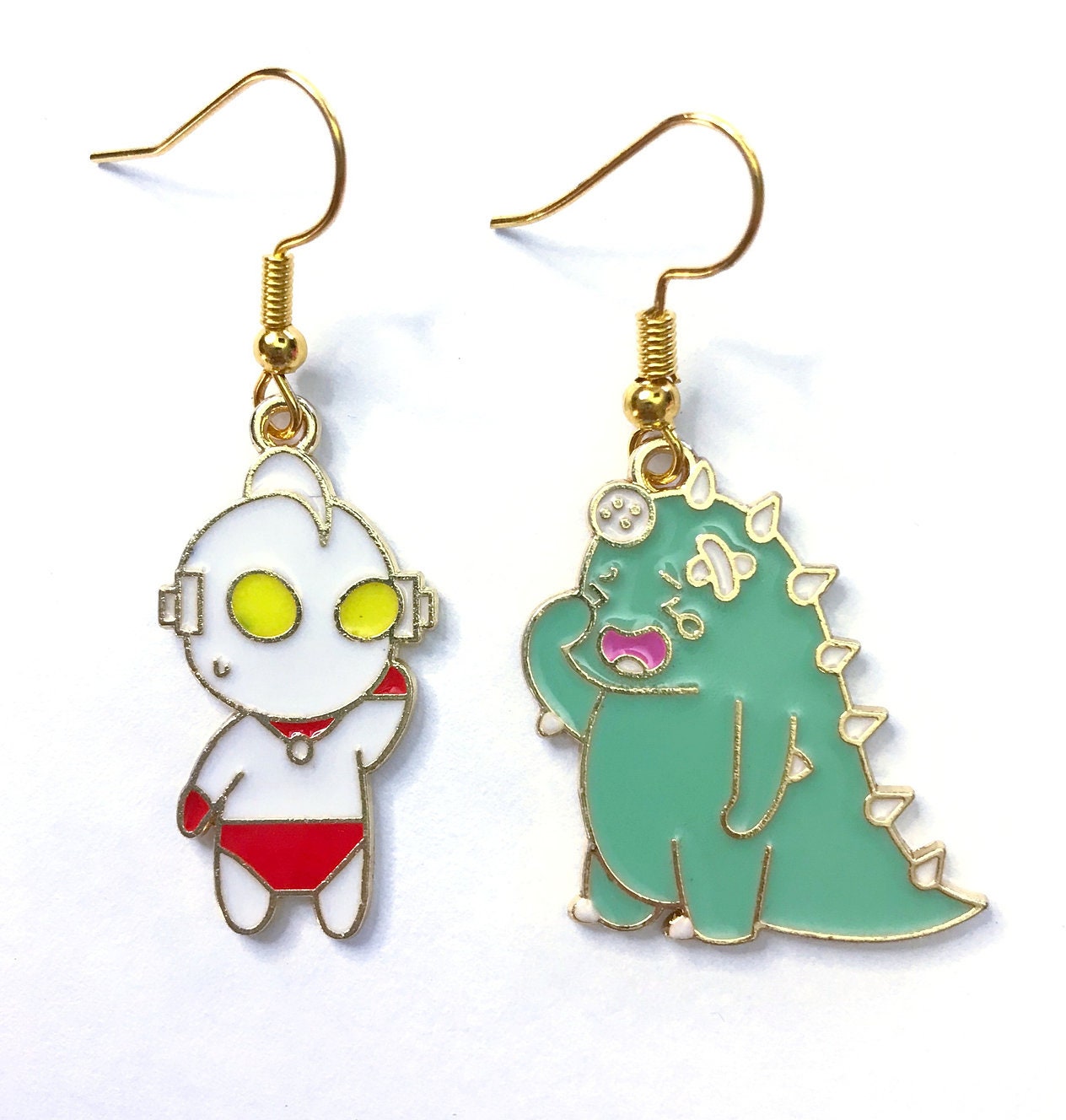 Ultraman Earrings Godzilla Earrings Japanese Anime Etsy