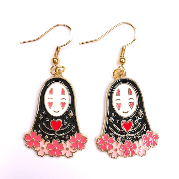 No Face Spirited Away Kaonashi Anime Earrings Anime Earrings Sakura Cartoon Earrings Ghost Black Earrings Cute Earrings