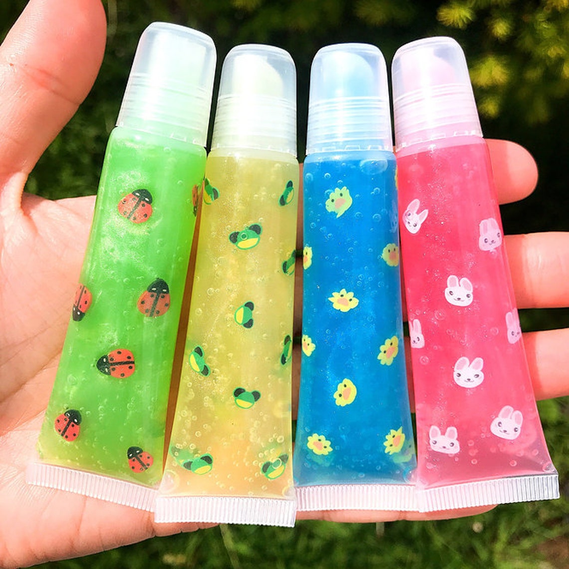 Rainbow Baby Lip gloss Kawaii Animal Polymer Vitamin E Etsy
