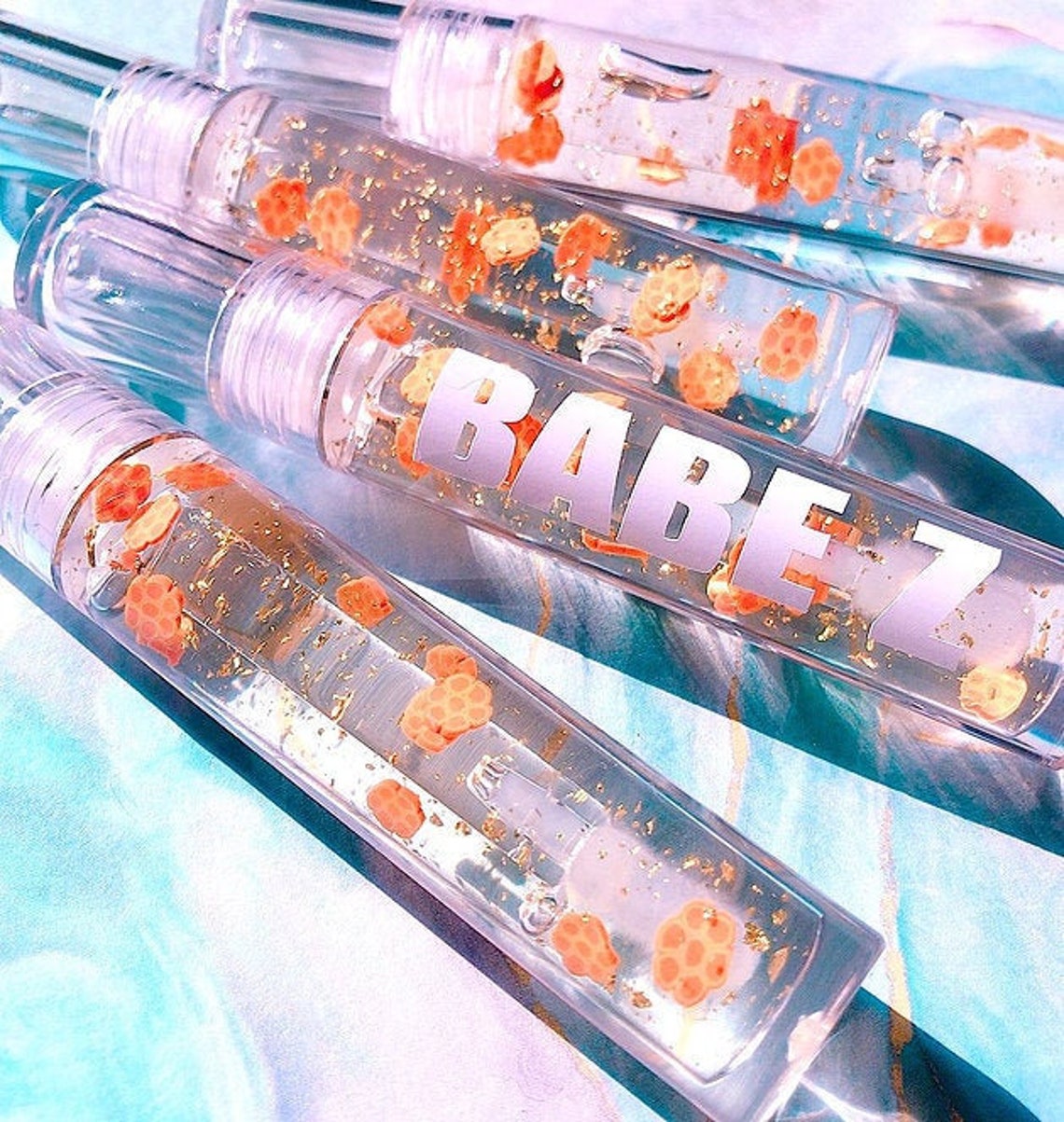 With 24K Gold Flake Lip Gloss Gold Flake Lip Jelly Etsy UK