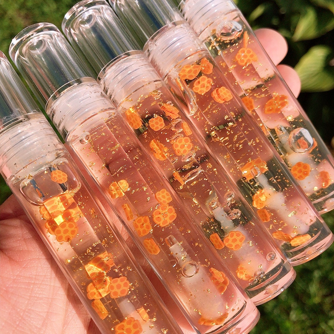 Honeycomb With 24K Gold Flake Lip Gloss Clear Pumping Lip Makeup Cute Gifts  Girl Kawaii Lip Oil Lip Gloss Wholesale Beauty Cosmetic 