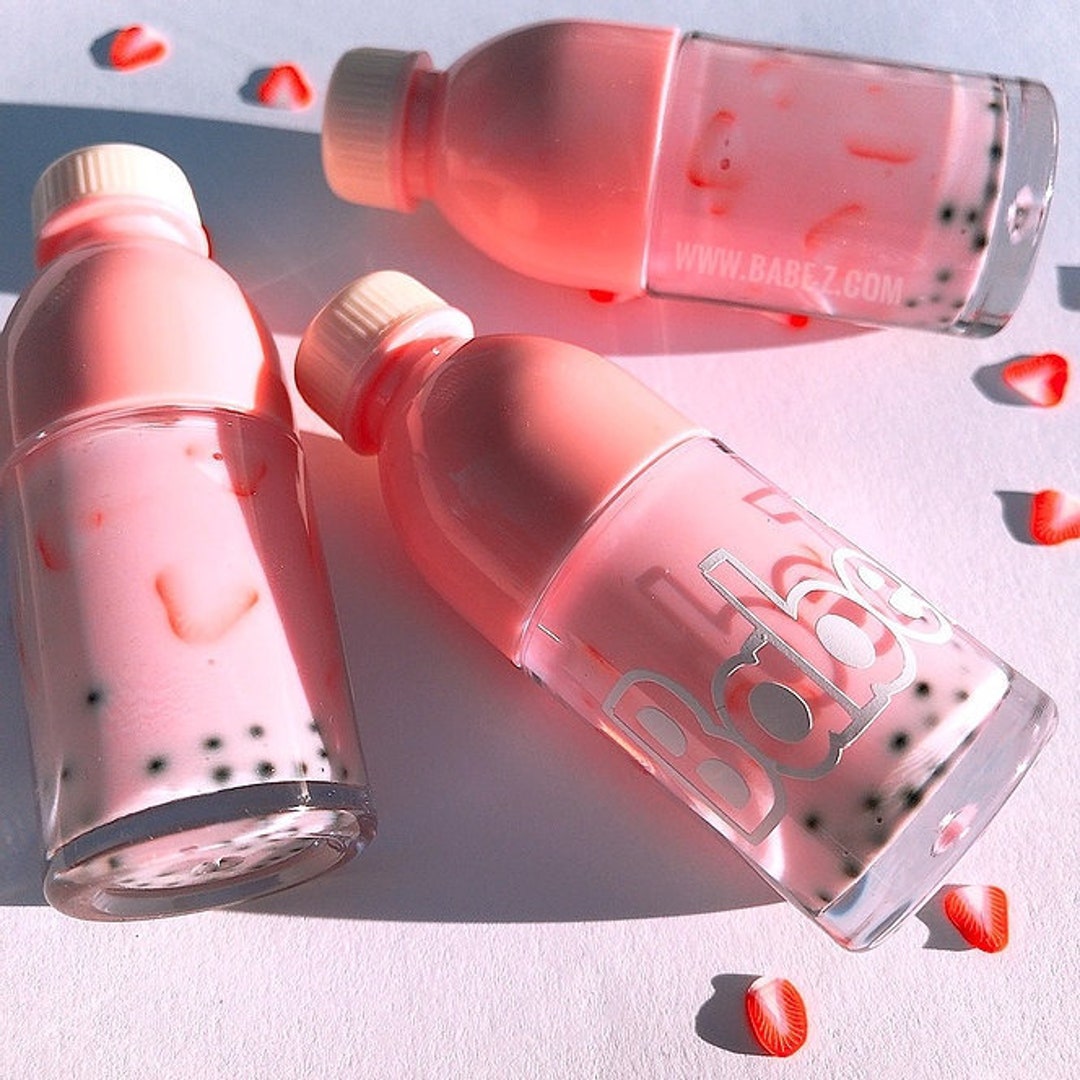 Strawberry Milk Boba Lip Gloss Kawaii Drink Lip Gloss Etsy UK
