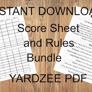 Paquete Yardzee imprimible (reglas y hoja de puntuación)