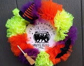 Small Light up Halloween Wreath