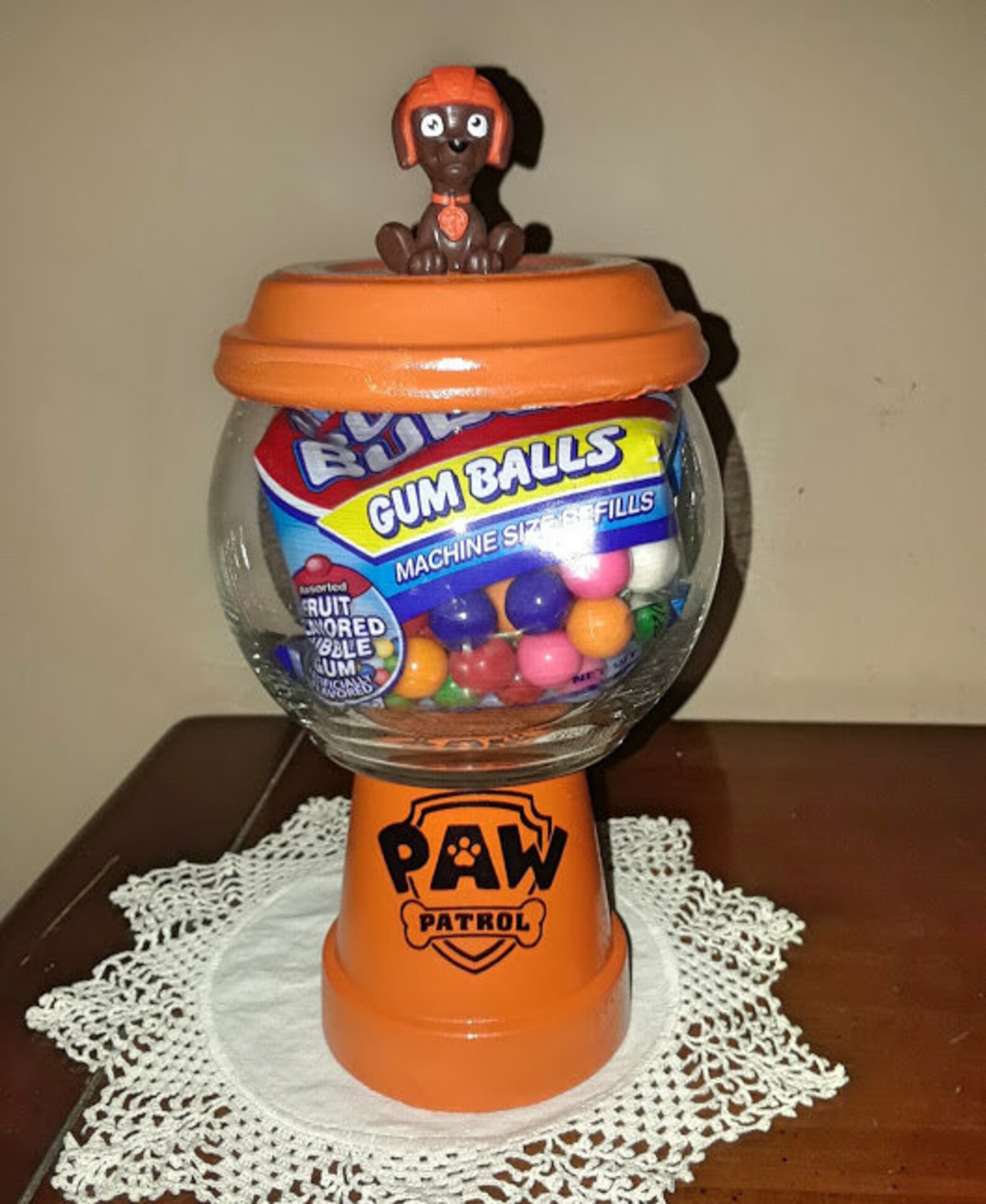 Paw Patrol Zuma Jar Keepsake Gumball Machine Candy Dish Etsy