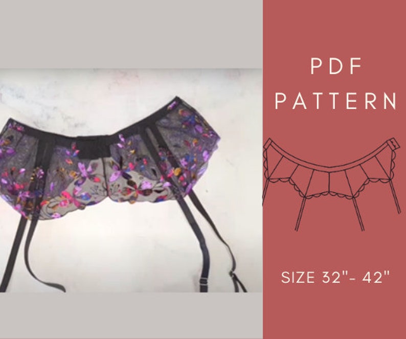 Garter Belt PDF Sewing Pattern lingerie belt for women Etsy